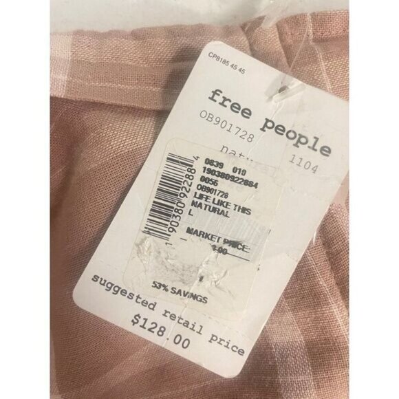 Free People Life Like This Strapless Checked Midi Dress NWT Large - Picture 8 of 8